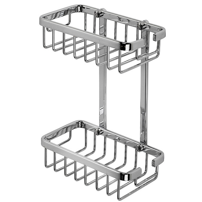Croydex Slimline Aluminium Two Tier Shower Basket - QM786041  Feature Large Image