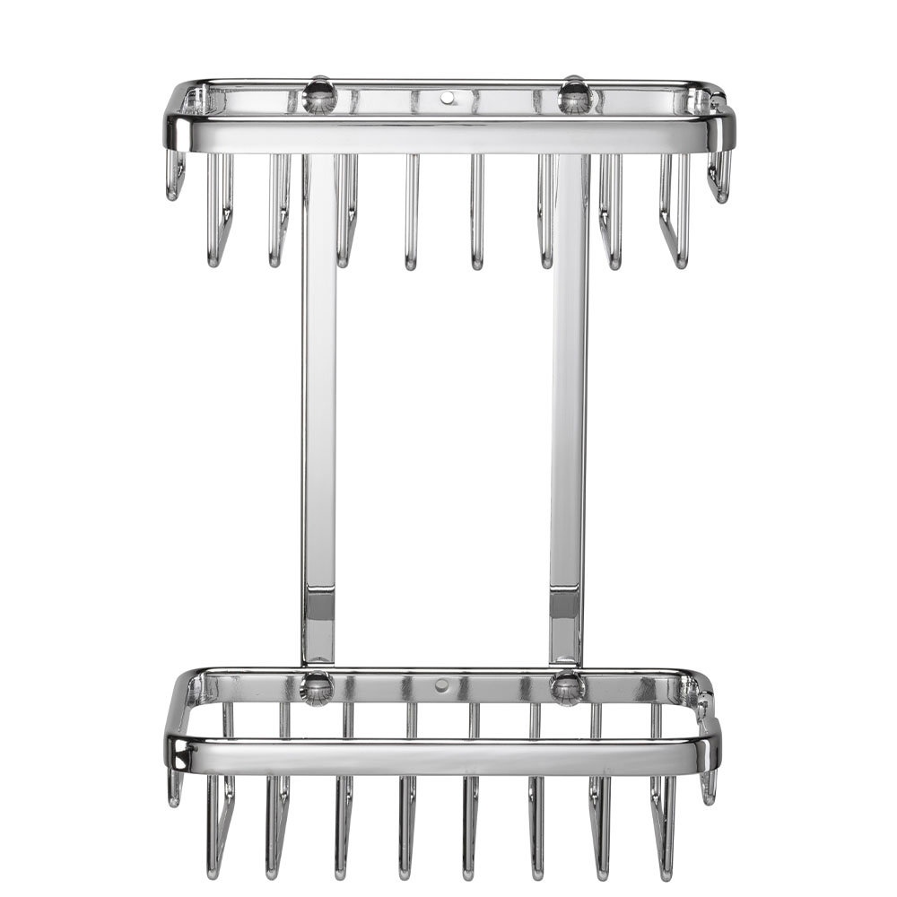 Croydex Slimline Aluminium Two Tier Shower Basket - QM786041