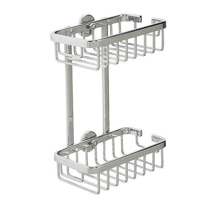 Croydex Slimline Aluminium Two Tier Shower Basket - QM786041 Large Image