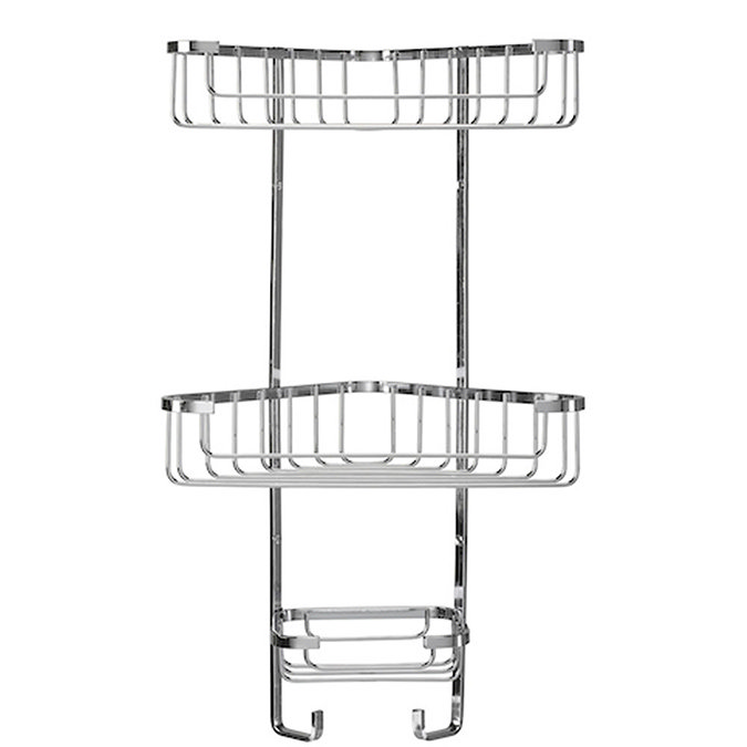 Croydex Stainless Steel 3-Tier Corner Basket - QM392841  Feature Large Image