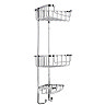 Croydex Stainless Steel 3-Tier Corner Basket - QM392841  Standard Large Image