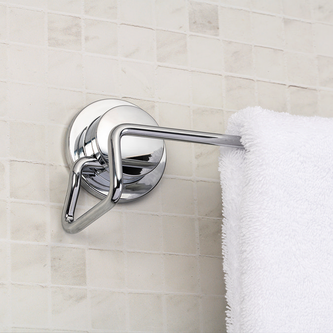Croydex Stick 'N' Lock Towel Rail - Chrome