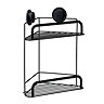 Croydex Stick n Lock 2 Tier Corner Basket - Matt Black
