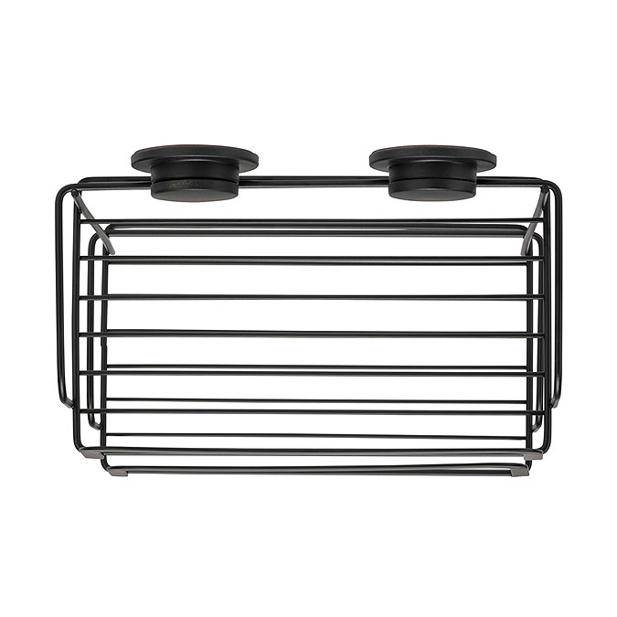 Croydex Stick n Lock 2 Tier Cosmetic Basket - Matt Black