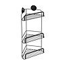 Croydex Stick n Lock 3 Tier Corner Basket - Matt Black