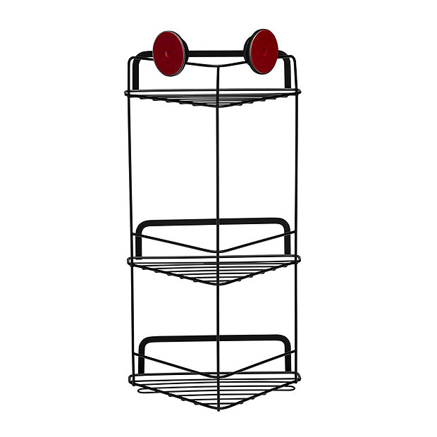 Croydex Stick 'n' Lock Three Tier Corner Shower Basket QM290841US - The  Home Depot