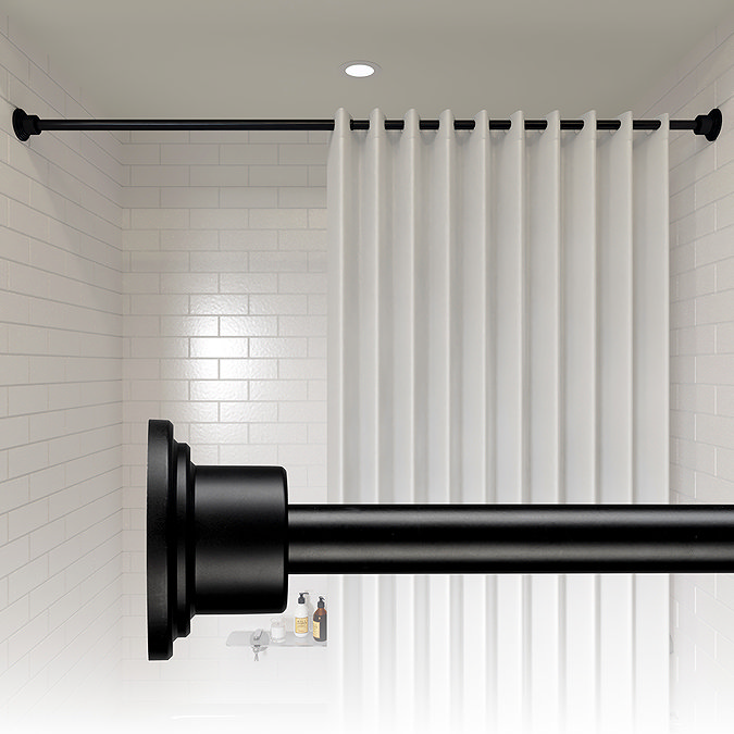 Croydex Stick N Lock Premium Telescopic Rod - Matt Black