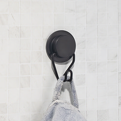 Croydex Stick 'N' Lock Robe Hook - Matt Black