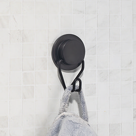 Croydex Stick 'N' Lock Robe Hook - Matt Black