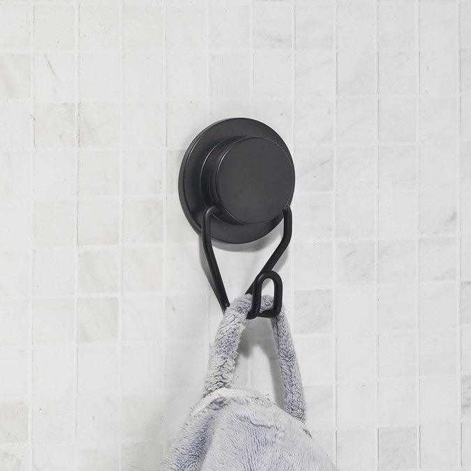 Croydex Stick 'N' Lock Robe Hook - Matt Black