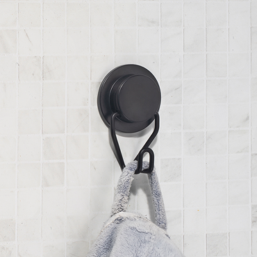 Croydex Stick 'N' Lock Robe Hook - Matt Black