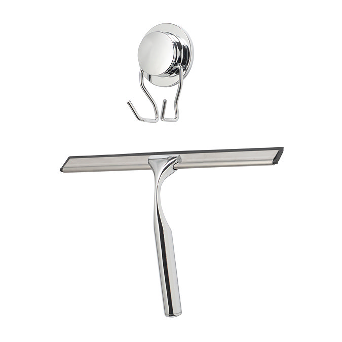 Croydex Stick 'N' Lock Shower Squeegee & Holder - Chrome