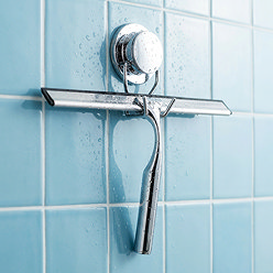 Croydex Stick 'N' Lock Shower Squeegee & Holder - Chrome