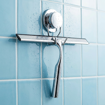 Croydex Stick 'N' Lock Shower Squeegee & Holder - Chrome