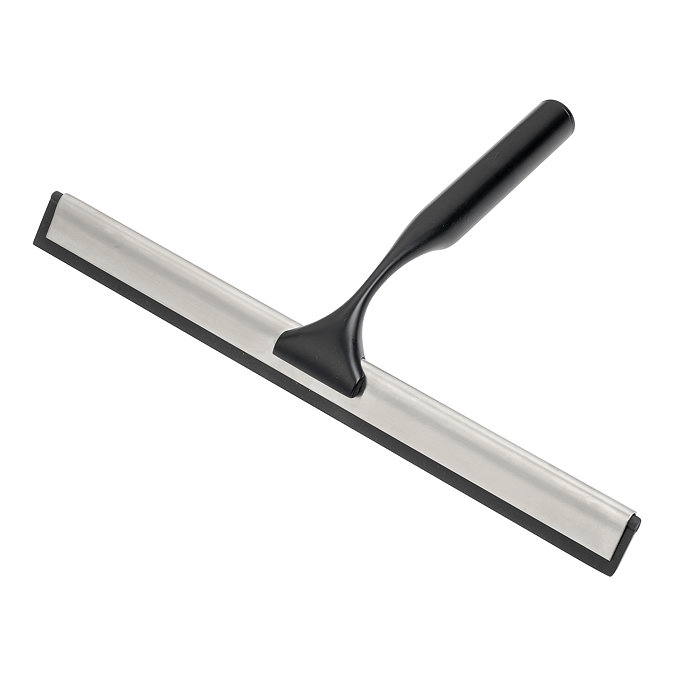 Croydex Stick 'N' Lock Shower Squeegee & Holder - Matt Black