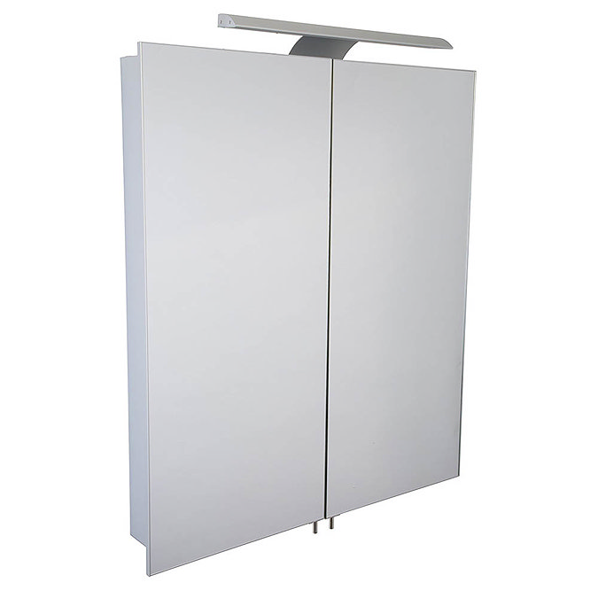 Croydex Sudbury Hang N Lock Double Door Illuminated Mirror Cabinet with Shaver Socket 700 x 600mm -