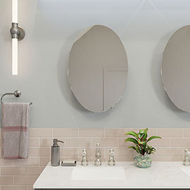 Croydex Tay Oval Mirrored Door Cabinet - WC870105 Medium Image