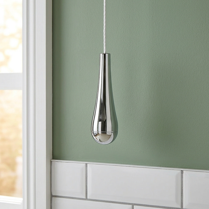 Croydex Teardrop Light Pull - Chrome