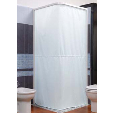 Croydex Textile Shower Curtain for use with L Shaped Rail & Wall Profile Large Image