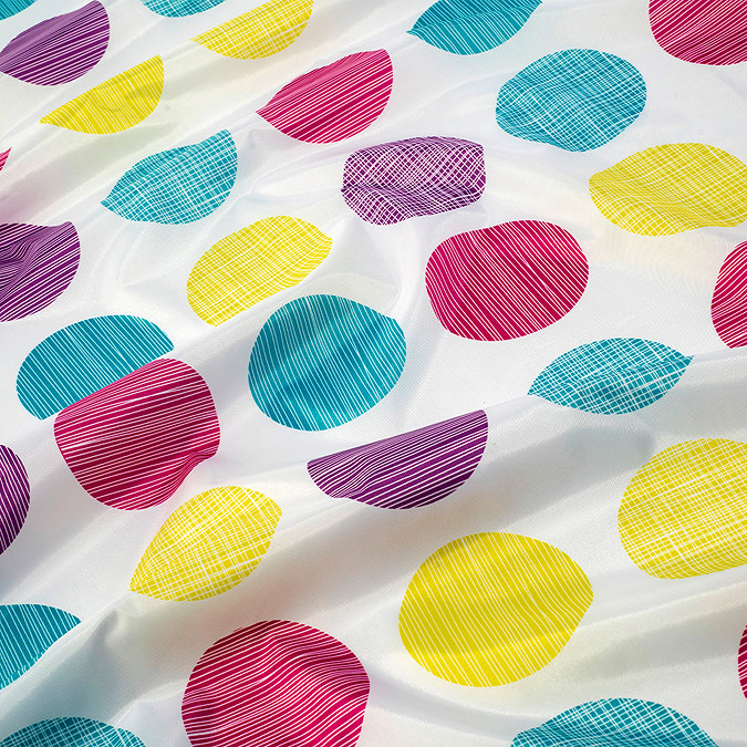 Croydex Textured Dots Textile Shower Curtain W1800 x H1800mm - AF288115  Standard Large Image