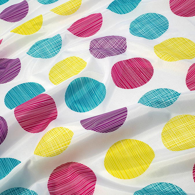 Croydex Textured Dots Textile Shower Curtain W1800 x H1800mm - AF288115 Standard Large Image