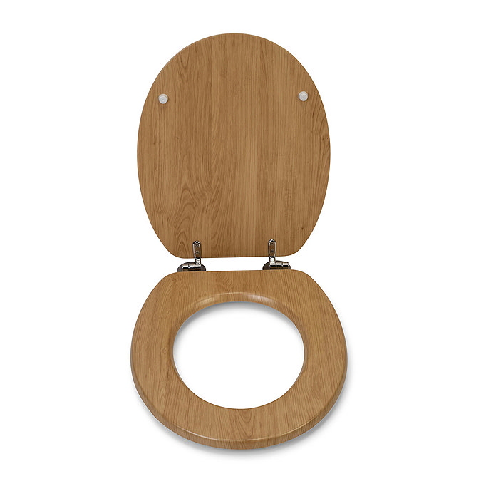 Croydex Tramonti Oak Effect Flexi-Fix Toilet Seat - WL610576H  Feature Large Image