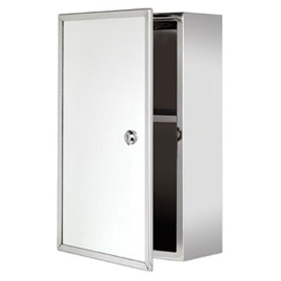 Croydex Trent Lockable Medicine Cabinet - Stainless Steel - WC846005 Large Image