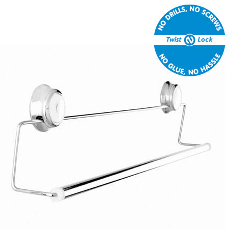Croydex Twist N Lock 560mm Towel Rail - Chrome - QM322641 Large Image