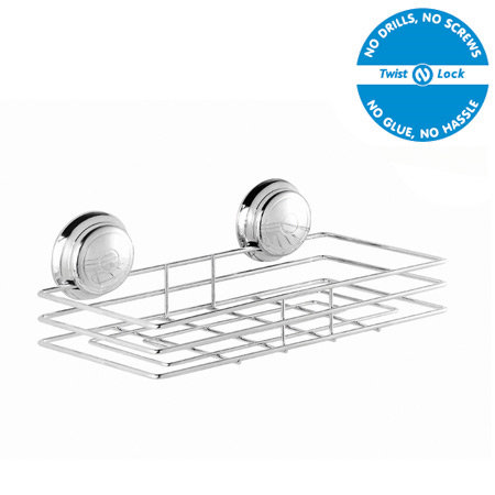 Croydex Twist N Lock Large Shelf - Chrome - QM320641 Large Image