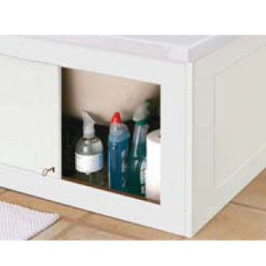 Croydex Unfold N Fit Gloss White Bath Panel with Lockable Storage - Front 1680mm Profile Large Image