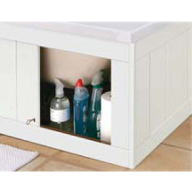 Croydex Unfold N Fit White Wood Bath Panel with Lockable Storage - Front 1680mm Profile Large Image