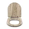 Croydex Varese Grey Oak Effect D-Shaped Flexi-Fix Toilet Seat with Soft Close and Quick Release - WL