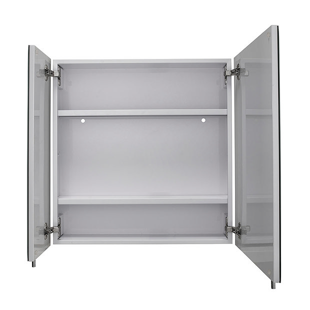 Croydex Wellington Double Door Bi-View White Steel Mirror Cabinet with FlexiFix - WC102122  Profile 