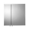 Croydex Wellington Double Door Bi-View White Steel Mirror Cabinet with FlexiFix - WC102122  Standard