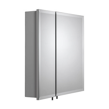Croydex Wellington Double Door Bi-View White Steel Mirror Cabinet with FlexiFix - WC102122  Profile 