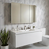 Croydex Westbourne Triple Door Tri-View White Steel Mirror Cabinet with FlexiFix