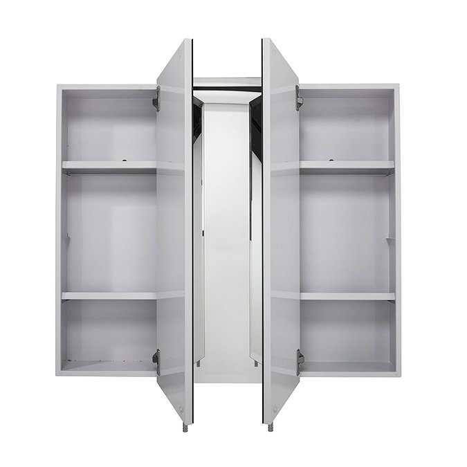 Croydex Westbourne Triple Door Tri-View White Steel Mirror Cabinet with FlexiFix - WC102322  Feature