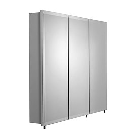 Croydex Westbourne Triple Door Tri-View White Steel Mirror Cabinet with FlexiFix - WC102322 Large Im
