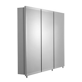 Croydex Westbourne Triple Door Tri-View White Steel Mirror Cabinet with FlexiFix - WC102322 Large Im