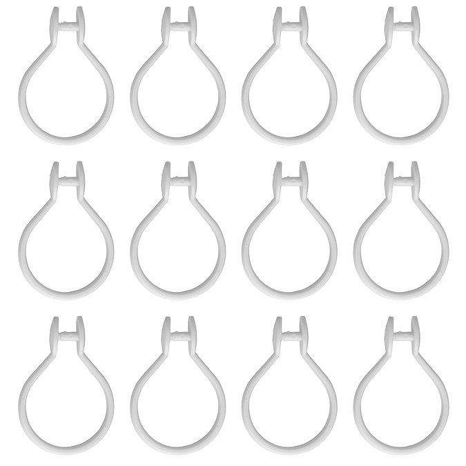 Croydex White Button Shower Curtain Rings - AK142222  In Bathroom Large Image