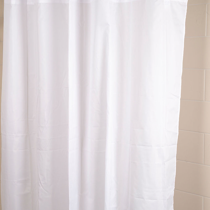 Croydex White Polyester Hook N Hang Shower Curtain W1800 x H1800mm - AF289022  Profile Large Image