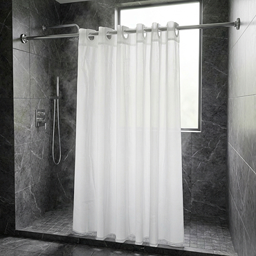 Croydex White Polyester Hook N Hang Shower Curtain W1800 x H1800mm