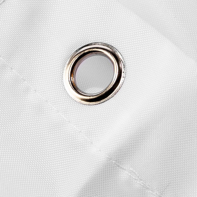Croydex White Recycled Textile Shower Curtain with Anti-Microbial Protection - W1800 x H2100