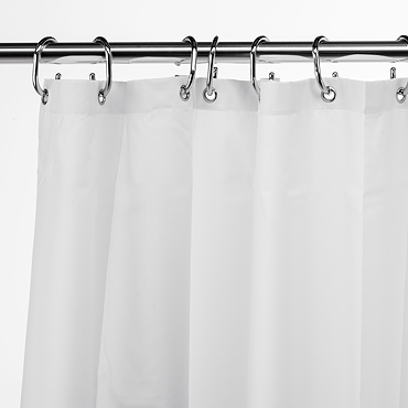Croydex White Recycled Textile Shower Curtain with Anti-Microbial Protection - W2100 x H2100