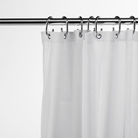 Croydex White Textile Shower Curtain W1800 x H1800mm - GP00801 Medium Image