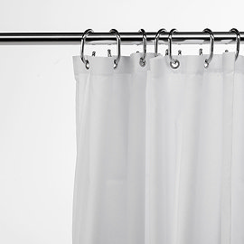 Croydex White Textile Shower Curtain W1800 x H1800mm - GP00801 Large Image