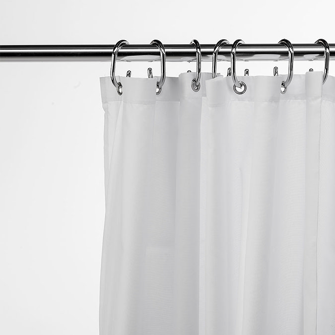Croydex White Textile Shower Curtain W1800 x H1800mm - GP00801 Large Image