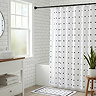 Croydex White with Black Square Dots Shower Curtain 1800 x 1800mm