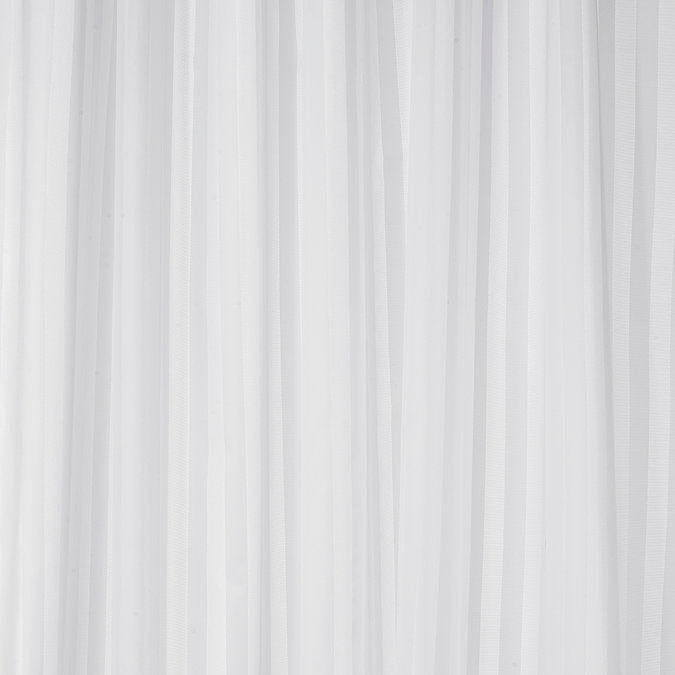 Croydex White Woven Stripe Textile Shower Curtain W1800 x H1800mm