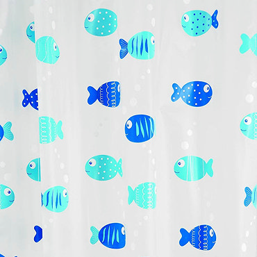 Croydex Wiggly Fish PEVA Shower Curtain W1800 x H1800mm - AE282524H  Profile Large Image